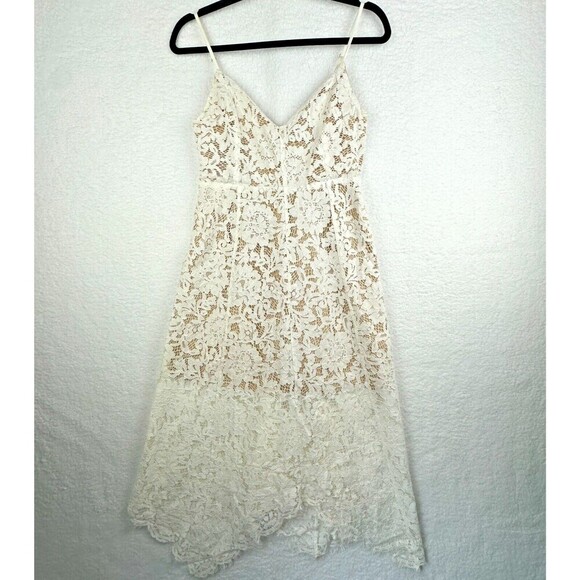 Lulus One Wish Lace Midi Dress Womens Small Bridal Wedding Beach Coastal LWD - Picture 2 of 12